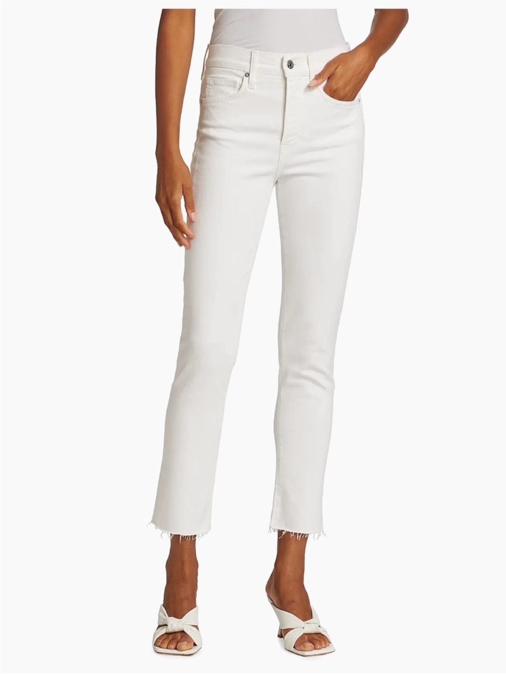 Veronica Beard Carly Kick Flare High Rise White Jeans New without tags sz 27/4